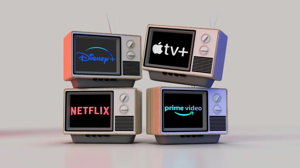 image that illustrates the 4 major streaming services